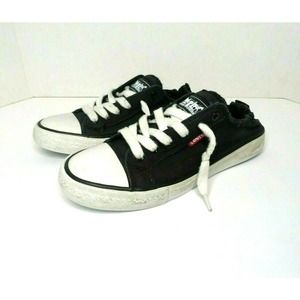LEVI's Women's Canvas Casual Slip-on Black Sneakers Shoes ~ 1083926 ~ Size 8.5